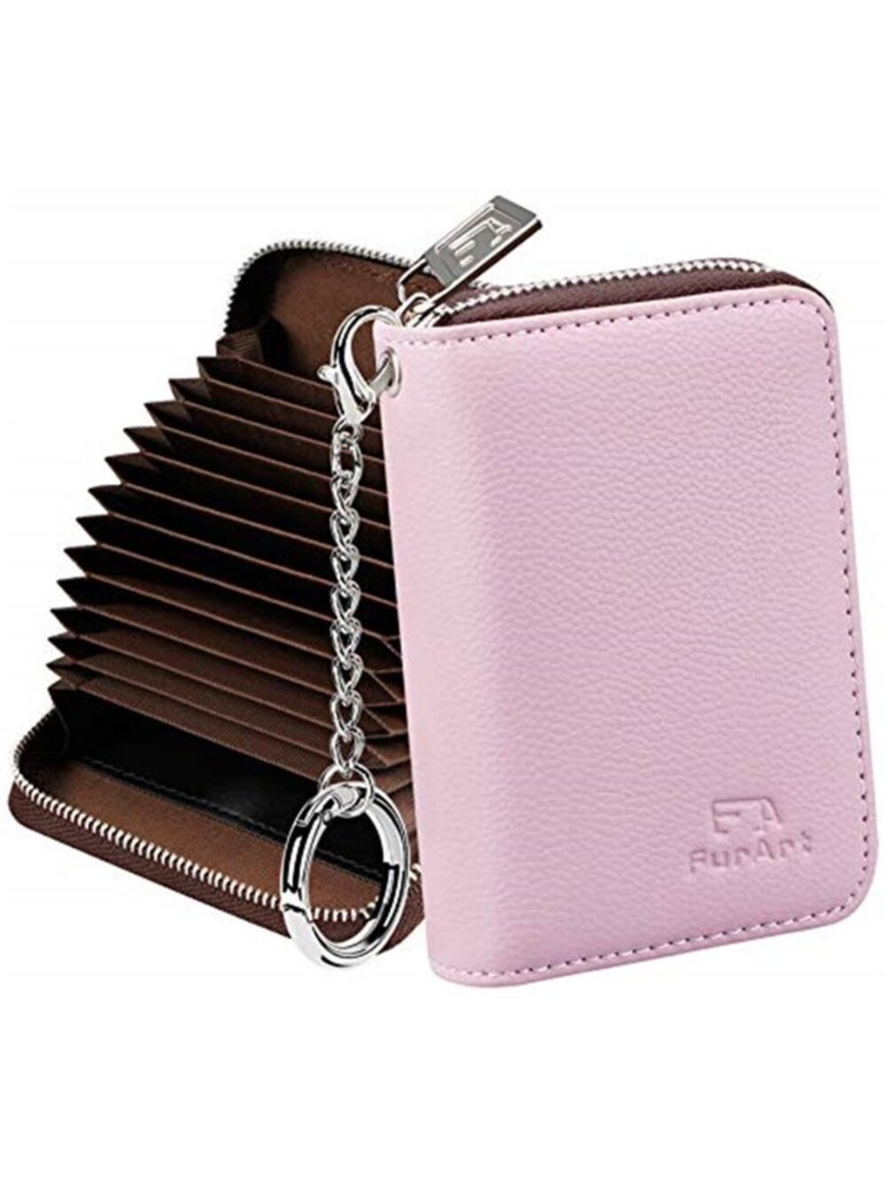 Leather RFID Card Holder Wallet 16 Slot Credit Card Case Keychain Compact Unisex